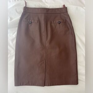 Brown real leather skirt size 6 brand new